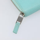 Tiffany & Co. Long Wallet Leather Blue Silver Auth 205507A-7