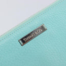 Tiffany & Co. Long Wallet Leather Blue Silver Auth 205507A-18