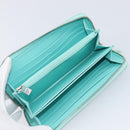 Tiffany & Co. Long Wallet Leather Blue Silver Auth 205507A-9
