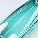 Tiffany & Co. Long Wallet Leather Blue Silver Auth 205507A-20