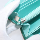 Tiffany & Co. Long Wallet Leather Blue Silver Auth 205507A-21