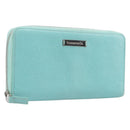 Tiffany & Co. Long Wallet Leather Blue Silver Auth 205507A-1