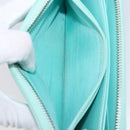 Tiffany & Co. Long Wallet Leather Blue Silver Auth 205507A-11