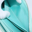 Tiffany & Co. Long Wallet Leather Blue Silver Auth 205507A-25