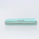 Tiffany & Co. Long Wallet Leather Blue Silver Auth 205507A-5