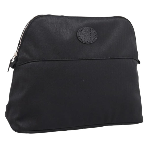HERMES Bolide Pouch 30 Pouch Canvas Black Silver Auth 205509M