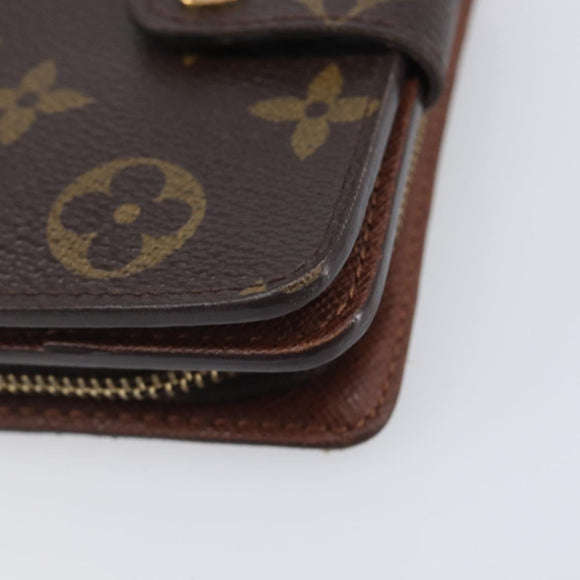 LOUIS VUITTON Monogram Compact zip Wallet M61667 LV Auth 205519A