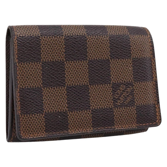 LOUIS VUITTON Damier Ebene Anvelop Cult De Vuitto Case N62920 LV Auth 205521