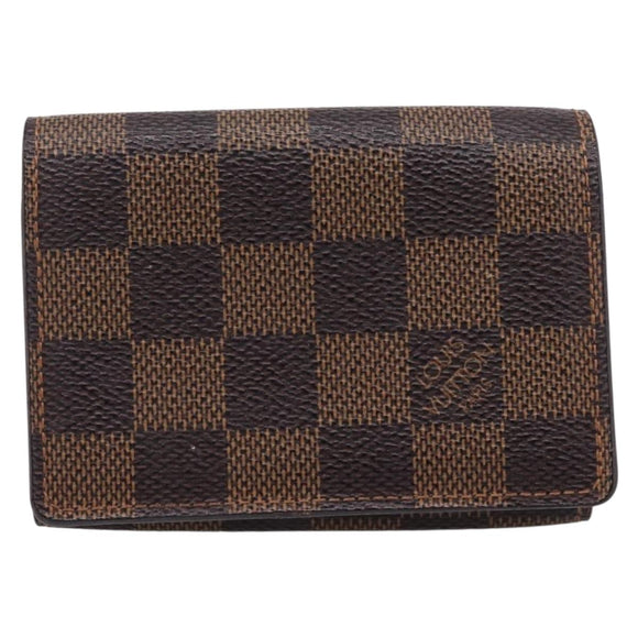 LOUIS VUITTON Damier Ebene Anvelop Cult De Vuitto Case N62920 LV Auth 205521