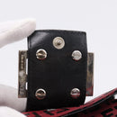 FENDI Zucchino Canvas Bifold Wallet Red Silver SM0036 Auth 205529A-18
