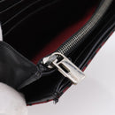 FENDI Zucchino Canvas Bifold Wallet Red Silver SM0036 Auth 205529A-23