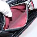FENDI Zucchino Canvas Bifold Wallet Red Silver SM0036 Auth 205529A-11