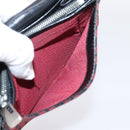 FENDI Zucchino Canvas Bifold Wallet Red Silver SM0036 Auth 205529A-25
