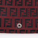 FENDI Zucchino Canvas Bifold Wallet Red Silver SM0036 Auth 205529A-9