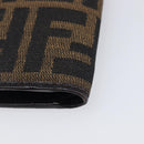 FENDI Zucca Canvas Bifold Wallet Black Brown Auth 205532V-15