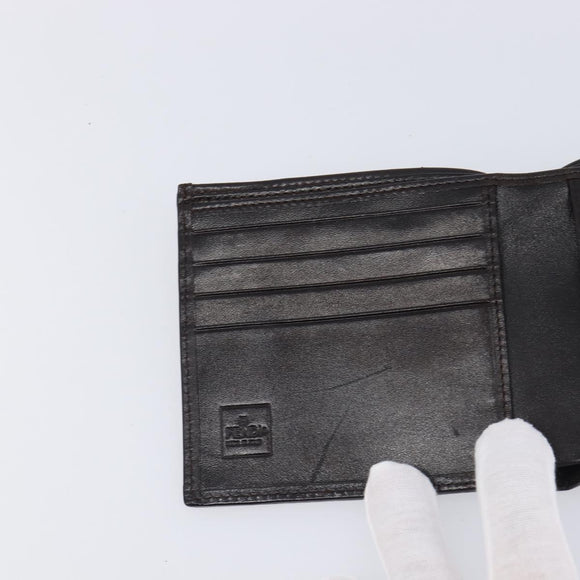 FENDI Zucca Canvas Bifold Wallet Black Brown Auth 205532V