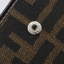 FENDI Zucca Canvas Bifold Wallet Black Brown Auth 205532V-27