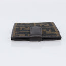 FENDI Zucca Canvas Bifold Wallet Black Brown Auth 205532V-3