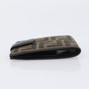 FENDI Zucca Canvas Bifold Wallet Black Brown Auth 205532V-5