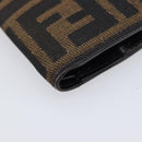 FENDI Zucca Canvas Bifold Wallet Black Brown Auth 205532V-14