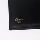 Cartier Card Case Leather Black Gold Auth 205544V-14