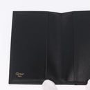 Cartier Card Case Leather Black Gold Auth 205544V-15