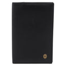 Cartier Card Case Leather Black Gold Auth 205544V-2