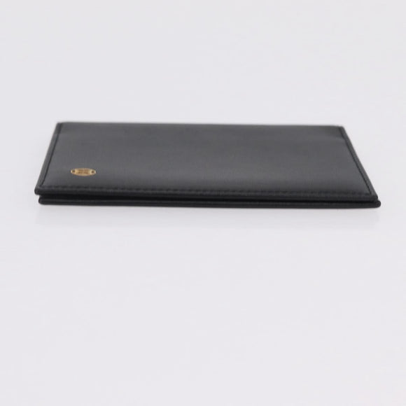 Cartier Card Case Leather Black Gold Auth 205544V