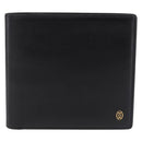 Cartier Bifold Wallet Leather Black Gold Auth 205547V-2