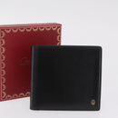 Cartier Bifold Wallet Leather Black Gold Auth 205547V-22