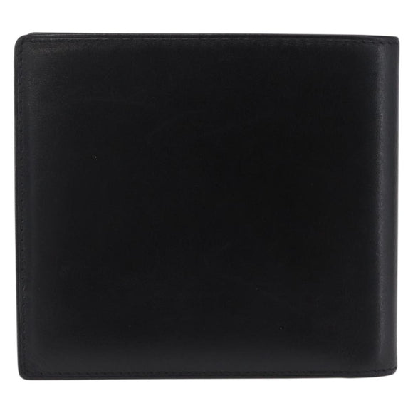 Cartier Bifold Wallet Leather Black Gold Auth 205547V