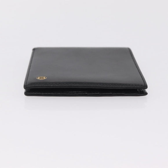 Cartier Bifold Wallet Leather Black Gold Auth 205547V
