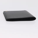Cartier Bifold Wallet Leather Black Gold Auth 205547V-6