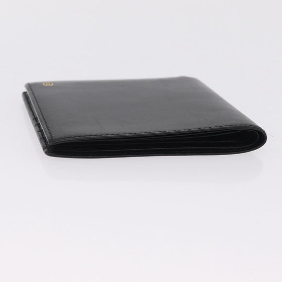 Cartier Bifold Wallet Leather Black Gold Auth 205547V