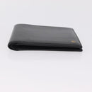 Cartier Bifold Wallet Leather Black Gold Auth 205547V-7