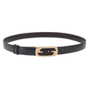 GUCCI Belt Leather 44.1"" Black Gold Auth 205723-1