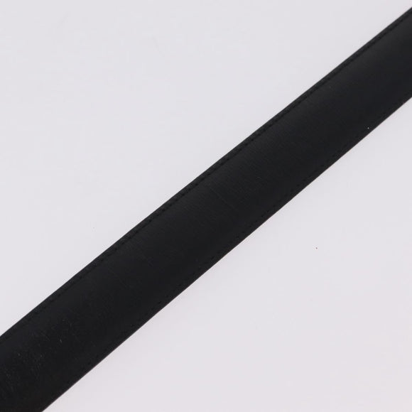 GUCCI Belt Leather 44.1"" Black Gold Auth 205723