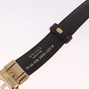 GUCCI Belt Leather 44.1"" Black Gold Auth 205723-13