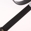GUCCI Belt Leather 44.1"" Black Gold Auth 205723-14