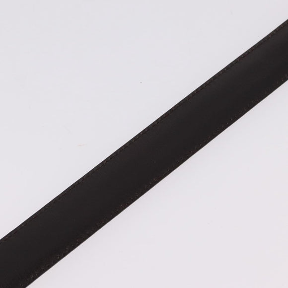 GUCCI Belt Leather 44.1"" Black Gold Auth 205723