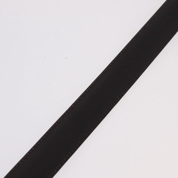 GUCCI Belt Leather 44.1"" Black Gold Auth 205723