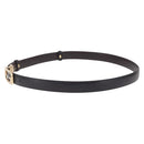 GUCCI Belt Leather 44.1"" Black Gold Auth 205723-3