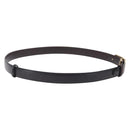 GUCCI Belt Leather 44.1"" Black Gold Auth 205723-4