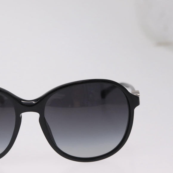 CHANEL Sunglasses plastic Black Silver CC Auth 205725M