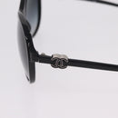 CHANEL Sunglasses plastic Black Silver CC Auth 205725M-9