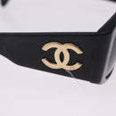 CHANEL Sunglasses plastic Black Gold CC Auth 205726-11