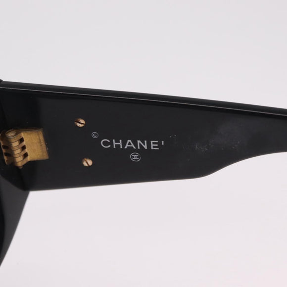CHANEL Sunglasses plastic Black Gold CC Auth 205726