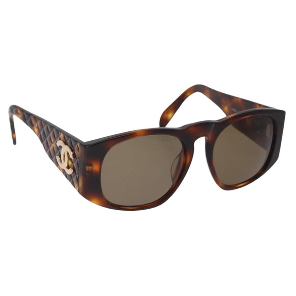 CHANEL Sunglasses plastic Brown CC Auth 205728M