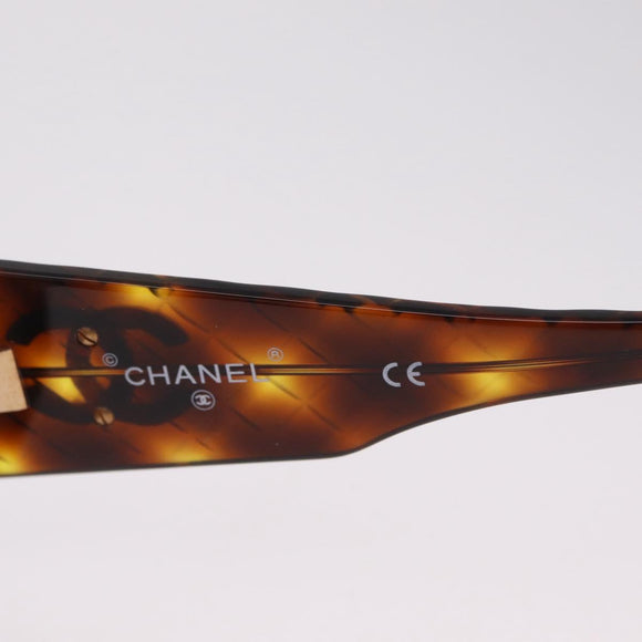 CHANEL Sunglasses plastic Brown CC Auth 205728M