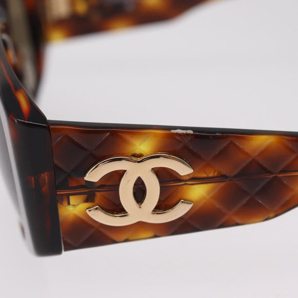 CHANEL Sunglasses plastic Brown CC Auth 205728M